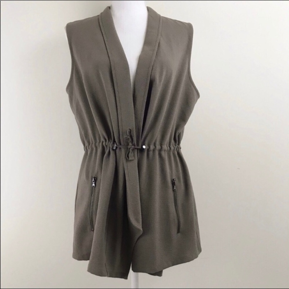 Maurices Shawl Collar Taupe Vest Size L